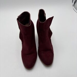 Just Fab Vasha Women's Shoes Burgundy Size‎ 9 4 Inch Heel Side Zip Boot Style